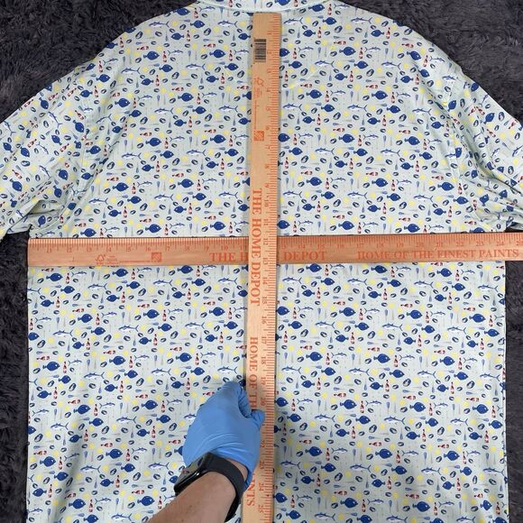 Peter Millar X Grey Oaks Polo Shirt Men's Large Graphic Print Animal Print Fish - Picture 5 of 6